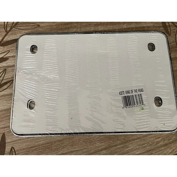 Old Guys Rule King of the Road Metal Motorcycle License Plate Frame Chrome 43272 - Picture 2 of 3